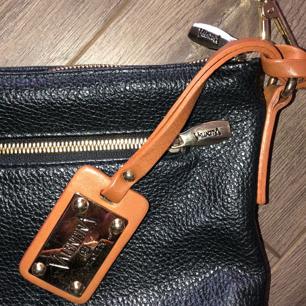 Small black & brown leather Valentina Shoulder bag - Picture 3 of 6